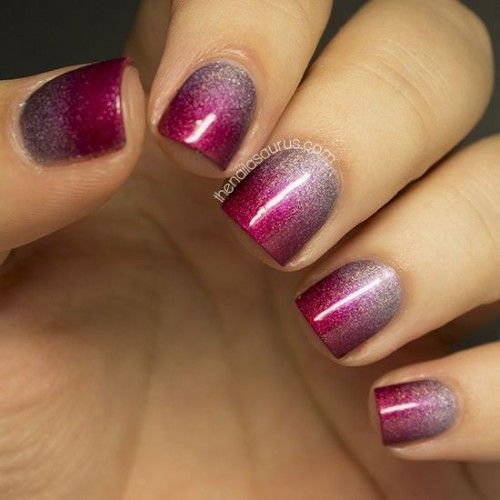 Purple Ombre Wedding Nail Idea Модные тенденции в свадебном маникюре 2016: как подчеркнуть образ счастливой невесты?