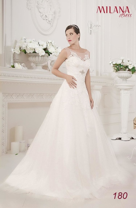 Кружевное свадебное платье А-силуэта MILANA DRESS 180