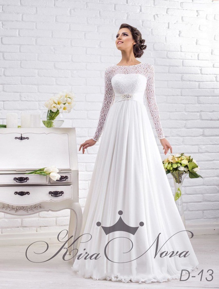 Кружевное свадебное платье Ампир (в греческом стиле) D-13