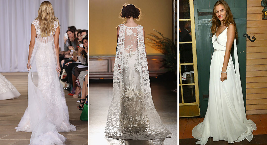 cape veils bridal trends Модные тенденции свадебных платьев 2016: фото, самая актуальная информация
