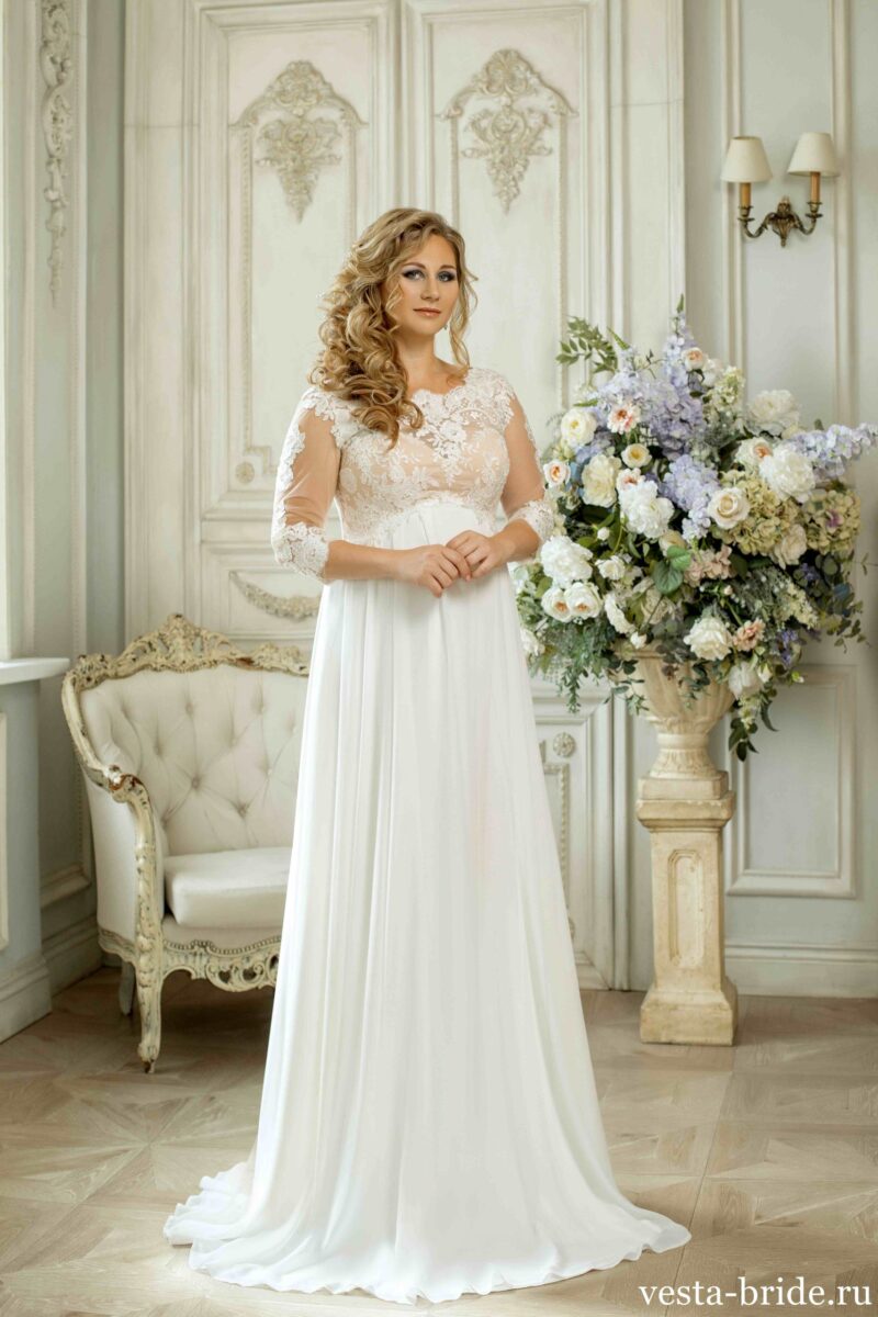 2kgt9adn4w84g1z20yli4c592 scaled Закрытое свадебное платье с рукавом Meliya
