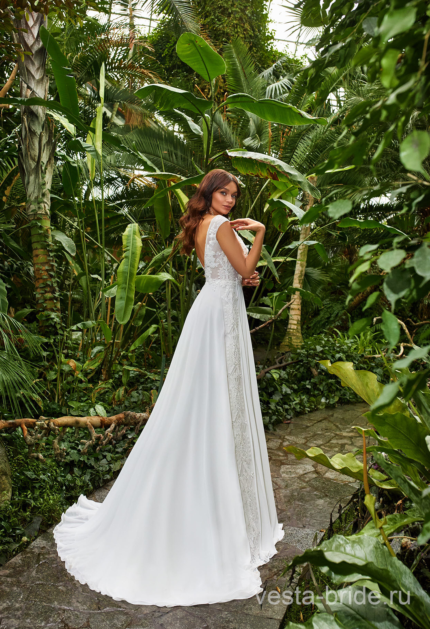 Кружевное свадебное платье Ампир (в греческом стиле) Camellia