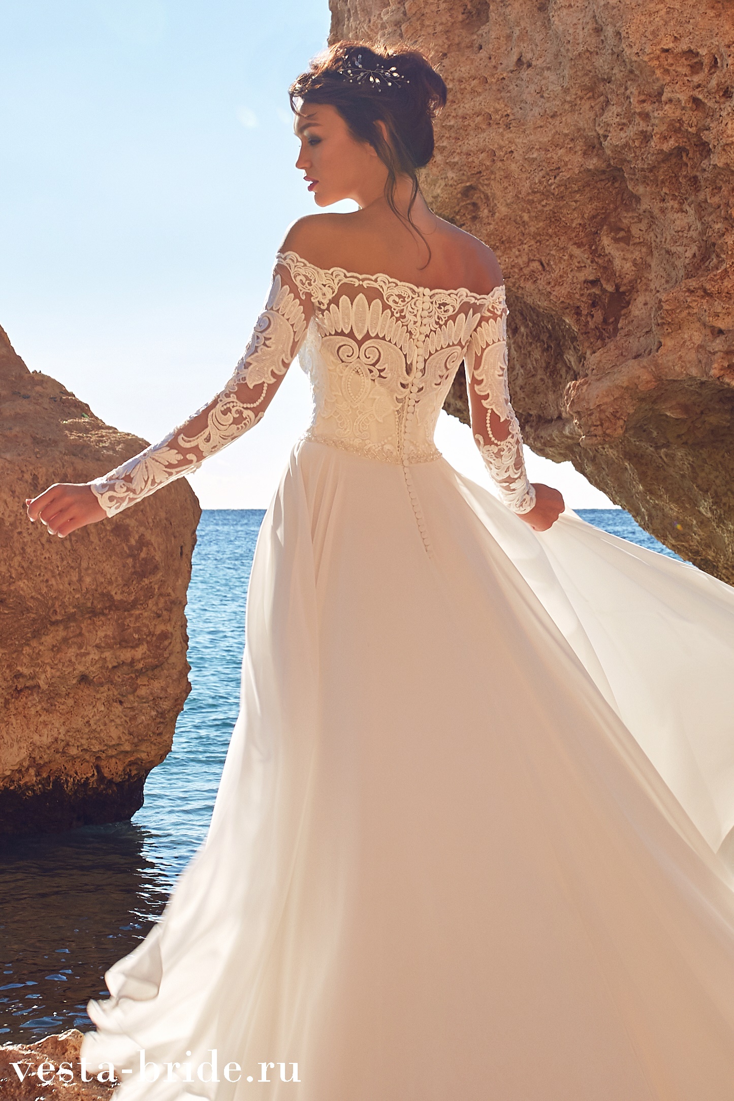 Кружевное свадебное платье Ампир (в греческом стиле) Riva