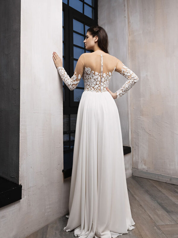 Закрытое свадебное платье Ампир (в греческом стиле) LT-09