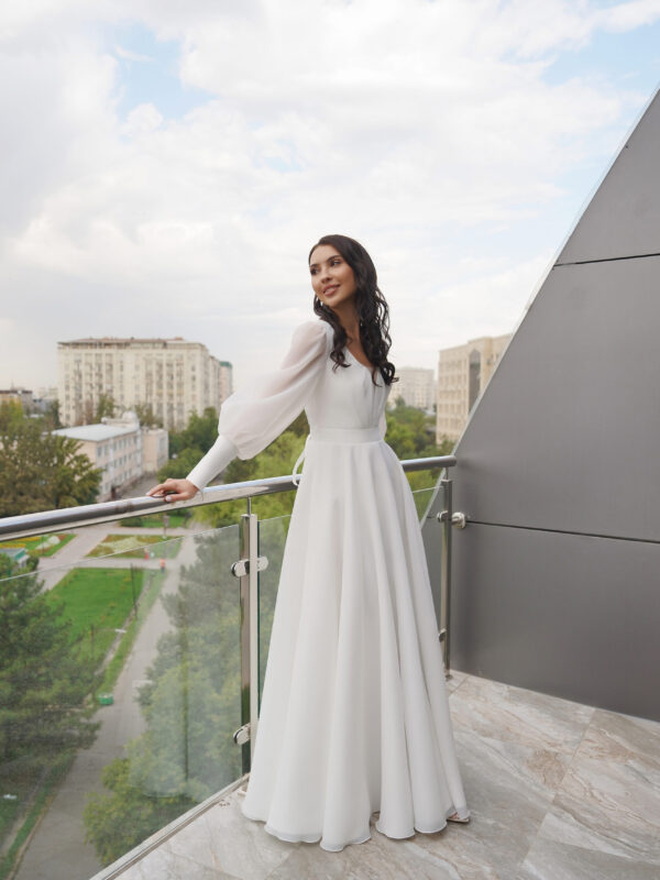dsc02095 scaled Лаконичное свадебное платье "Лина"